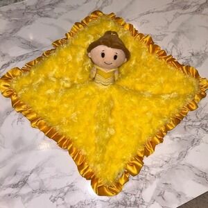 Itty Bittys Disney Belle Plush Lovey Blanket Yellow Ruffled Security